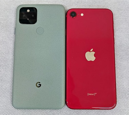 iPhone SE 第2世代 Pixel5　比較