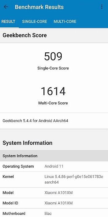 ソフトバンク Redmi Note 10T Geekbench ベンチマークスコア