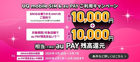 UQモバイル eSIM SIMのみキャンペーン