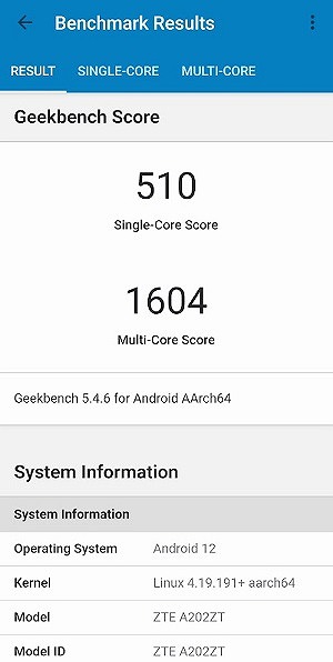ワイモバイル Libero 5G Ⅲ Geekbench ベンチマークスコア